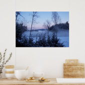 Morgennebel über den See Poster (Küche)