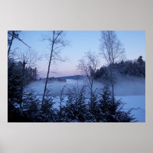 Morgennebel über den See Poster (Vorne)