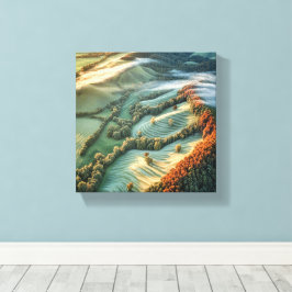 Morgennebel über rollende Hügel Leinwanddruck