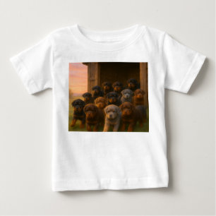Morgenparade: Rottweiler-Welpen kommen aus dem Baby T-shirt