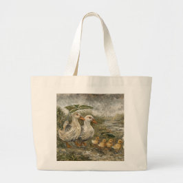Morgenpendelverkehr Whimsical Farmhouse-Ente Regen Jumbo Stoffbeutel