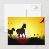 Morgenpferde Postkarte (Vorne/Hinten)
