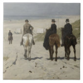 Morgenreiten am Strand (von Anton Mauve) Fliese (Vorderseite)