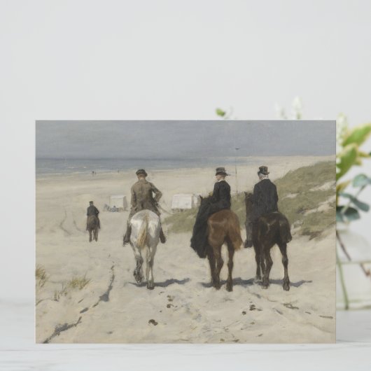 Morgenreiten am Strand (von Anton Mauve) Karte (Stehend Vorderseite)