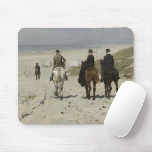 Morgenreiten am Strand (von Anton Mauve) Mousepad (Mit Mouse)