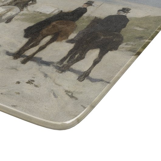 Morgenreiten am Strand (von Anton Mauve) Schneidebrett (Ecke)