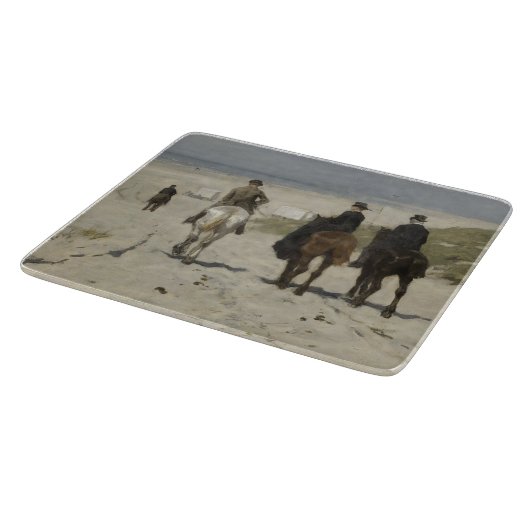 Morgenreiten am Strand (von Anton Mauve) Schneidebrett (Ecke)