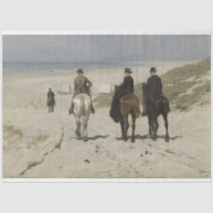 Morgenreiten am Strand (von Anton Mauve) Seidenpapier