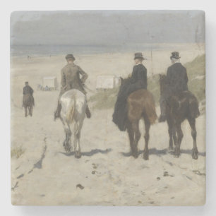 Morgenreiten am Strand (von Anton Mauve) Steinuntersetzer