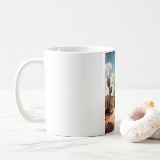 "Morgenröte: Dino-Tasse" Kaffeetasse (Mit Donut)
