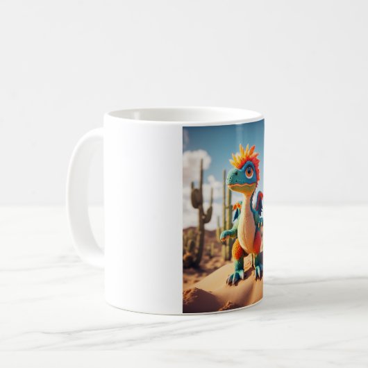 "Morgenröte: Dino-Tasse" Kaffeetasse (Vorderseite Links)