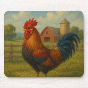 „Morgenroter Hahn auf dem Bauernhof“ Mousepad