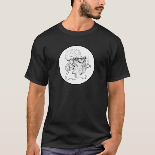 Morgenroutine - Der Oktopus liest die Zeitung T-Shirt (Vorderseite)