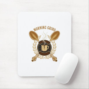 Morgenroutine Vintage Retro Kaffee Liebhaber Emb Mousepad