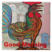 Morgenruf, Rooster, Tile Fliese (Vorderseite)