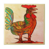 Morgenruf, Rooster, Tile Fliese (Vorderseite)