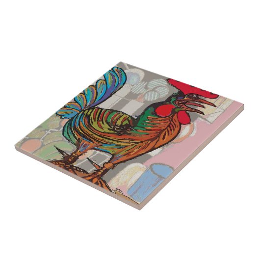 Morgenruf, Rooster, Tile Fliese (Seite)