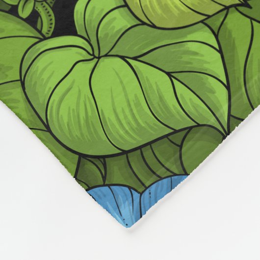 Morgenruhm in Blau und Grün Fleecedecke (Ecke)