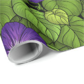 Morgenruhm in lila und grün geschenkpapier (Rolleneckpunkt)