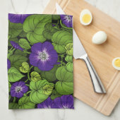 Morgenruhm in lila und grün geschirrtuch (Viertel Falte)