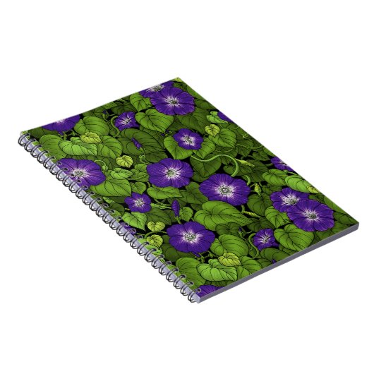 Morgenruhm in lila und grün notizblock (Rechte Seite)