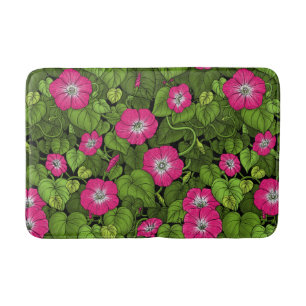 Morgenruhm in Rosa und Grün Badematte