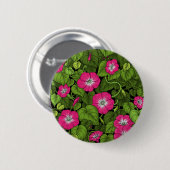 Morgenruhm in Rosa und Grün Button (Vorne & Hinten)