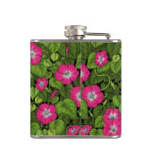 Morgenruhm in Rosa und Grün Flachmann (Rückseite)
