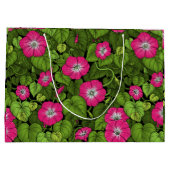 Morgenruhm in Rosa und Grün Große Geschenktüte (Rückseite)