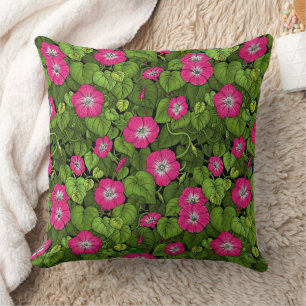 Morgenruhm in Rosa und Grün Kissen