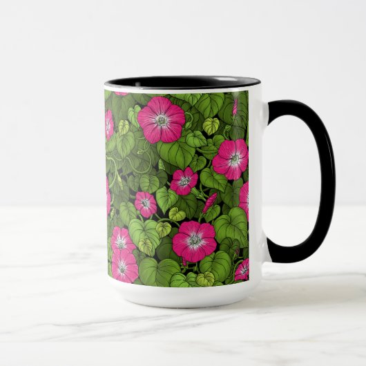 Morgenruhm in Rosa und Grün Tasse (Rechts)