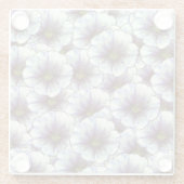 Morgenruhm Lila und weiß Glasuntersetzer (Rückseite)