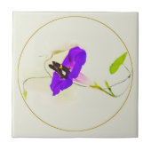 Morgenruhm und Schmetterling Fliese (Vorderseite)