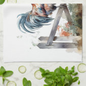 Morgenruhm: Watercolor-Liste Geschirrtuch (Gefaltet)