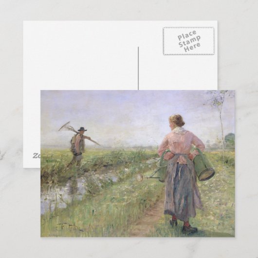 Morgens, 1889 postkarte (Vorne/Hinten)