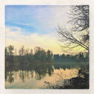Morgens am Willamette River, Oregon Glasuntersetzer