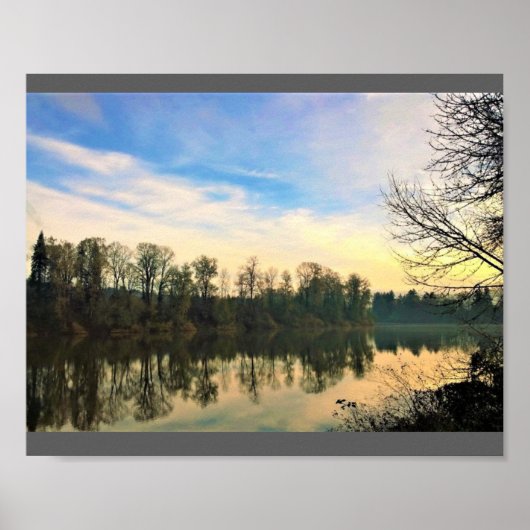 Morgens am Willamette River, Oregon Poster (Vorne)