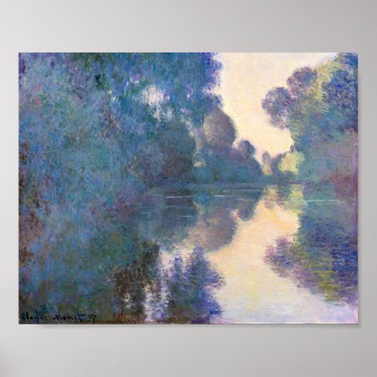 Morgens an der Seine bei Giverny von Claude Monet Poster (Vorne)