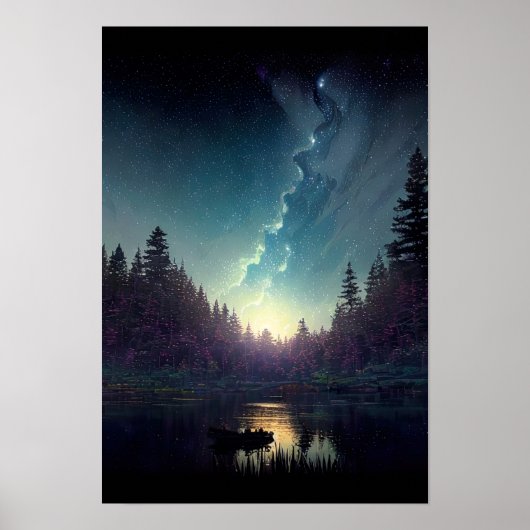 Morgens Ankunft im Starry Forest Lake Poster (Vorne)