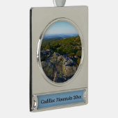 Morgens auf dem Cadillac Mountain at Acadia Banner-Ornament Silber (Rechts)