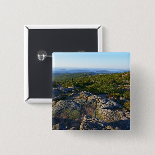 Morgens auf dem Cadillac Mountain at Acadia Button (Vorne & Hinten)