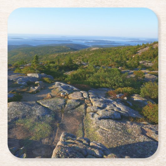 Morgens auf dem Cadillac Mountain at Acadia Rechteckiger Pappuntersetzer (Vorderseite)
