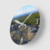 Morgens auf dem Cadillac Mountain at Acadia Runde Wanduhr (Winkel)
