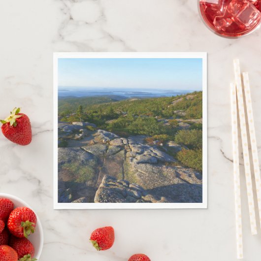 Morgens auf dem Cadillac Mountain at Acadia Serviette (Beispiel)