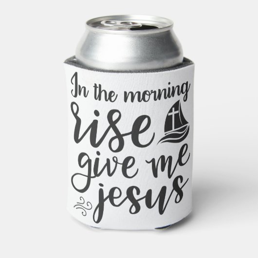 Morgens Aufstehen geben Sie mir Jesus Dosenkühler (Kanne Rückseite)