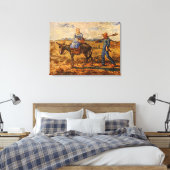 Morgens, Bauernpaar von Vincent van Gogh Leinwanddruck (Insitu (Schlafzimmer))