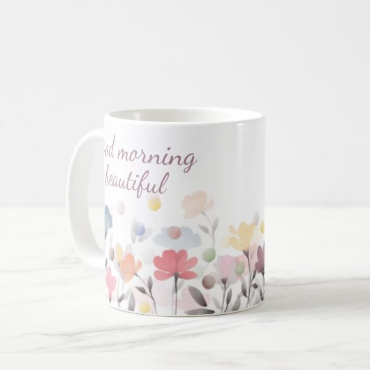Morgens Beautiful Watercolor Blume Kaffeetasse (Vorderseite Links)