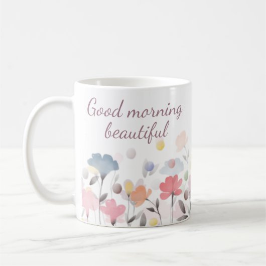 Morgens Beautiful Watercolor Blume Kaffeetasse (Links)