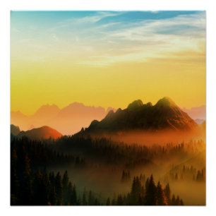 MORGENS DEW FOREST BERGE POSTER