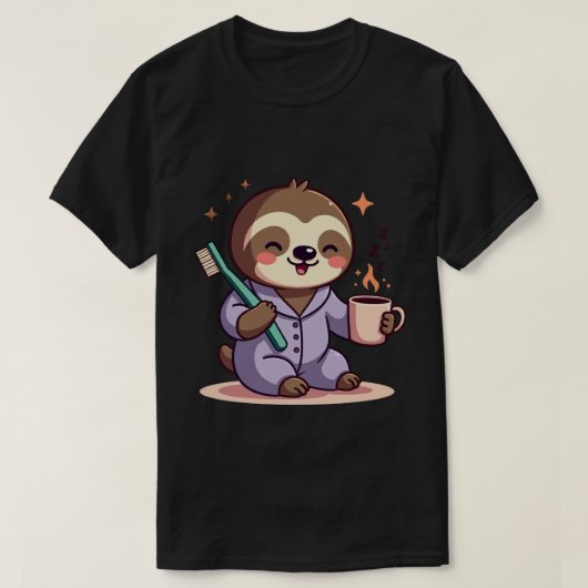 Morgens Faultier T-Shirt (Design vorne)